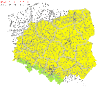 Mapa ostrzee dla Polski